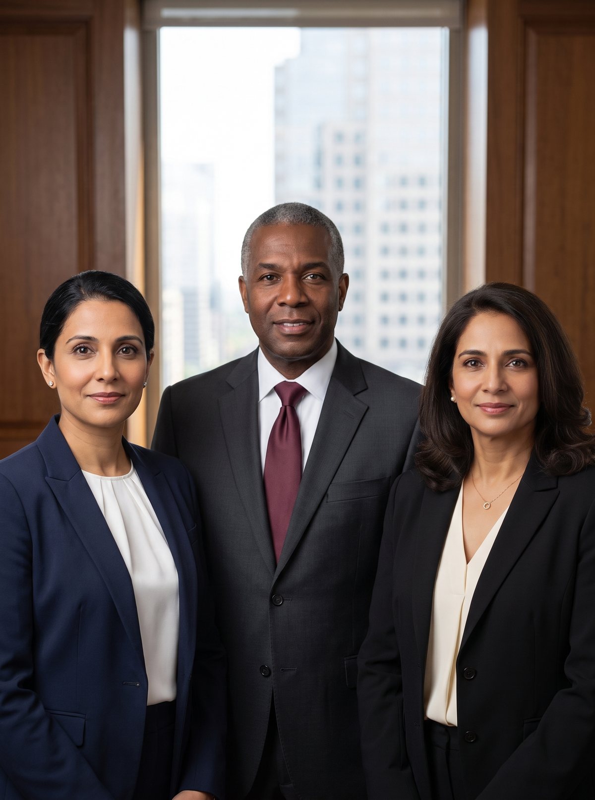 The founding partners of Rawi Law LLP: Nadia Rahman, Daniel Okonkwo and Priya Venkataraman